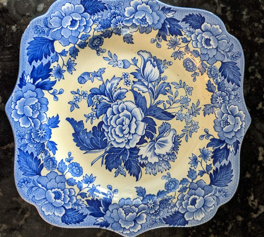 Blue Room Garden Collection (Mixed Colors) 9" Square Fancy Plate by Spode-1