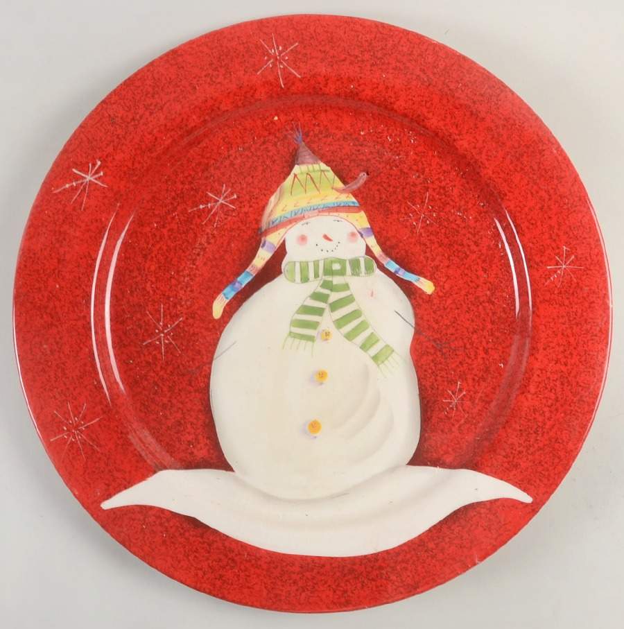 Snowmates Red 16" Chop Plate (Round Platter) by Sakura-1