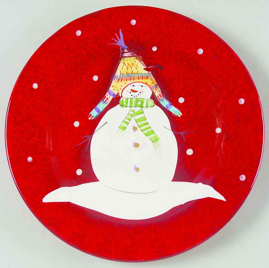 Snowmates Red Salad Plate by Sakura-1