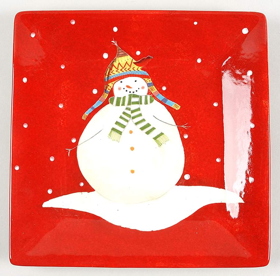 Snowmates Red Square Dinner Plate by Sakura-1