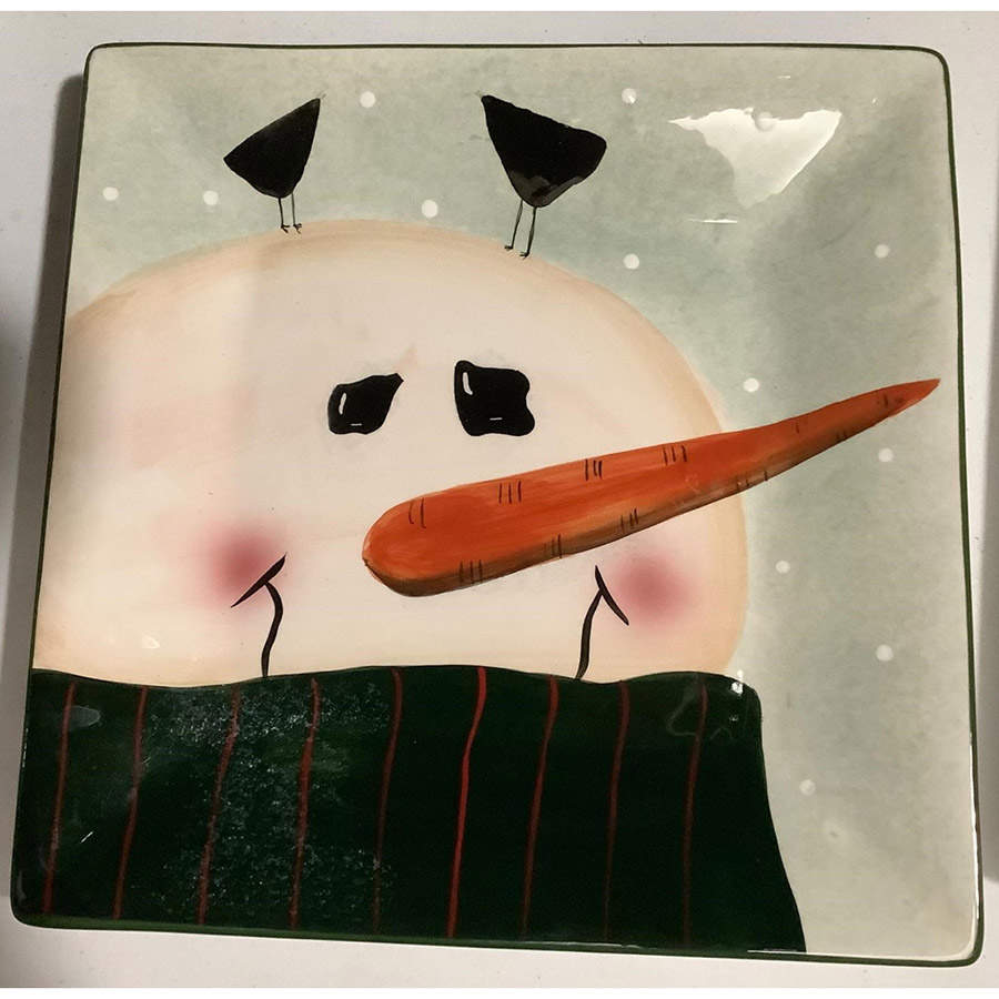 Snowmen Portraits (Hand Painted) Dinner Plate by Sakura-1