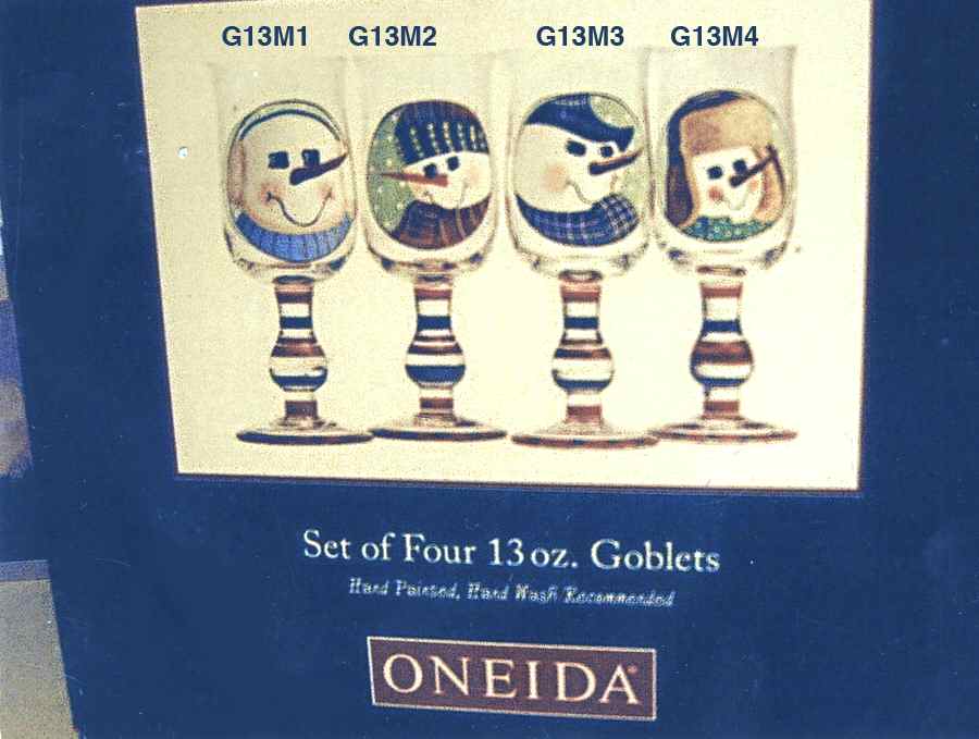Snowmen Portraits (Hand Painted) 13 Oz Glassware Goblet by Sakura-1