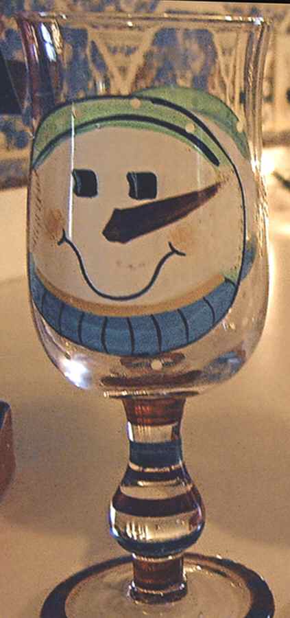 Snowmen Portraits (Hand Painted) 13 Oz Glassware Goblet by Sakura-1