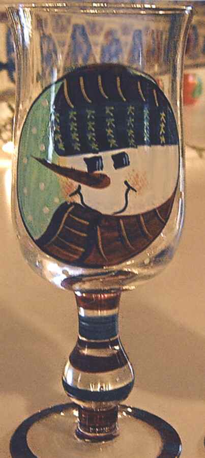 Snowmen Portraits (Hand Painted) 13 Oz Glassware Goblet by Sakura-1