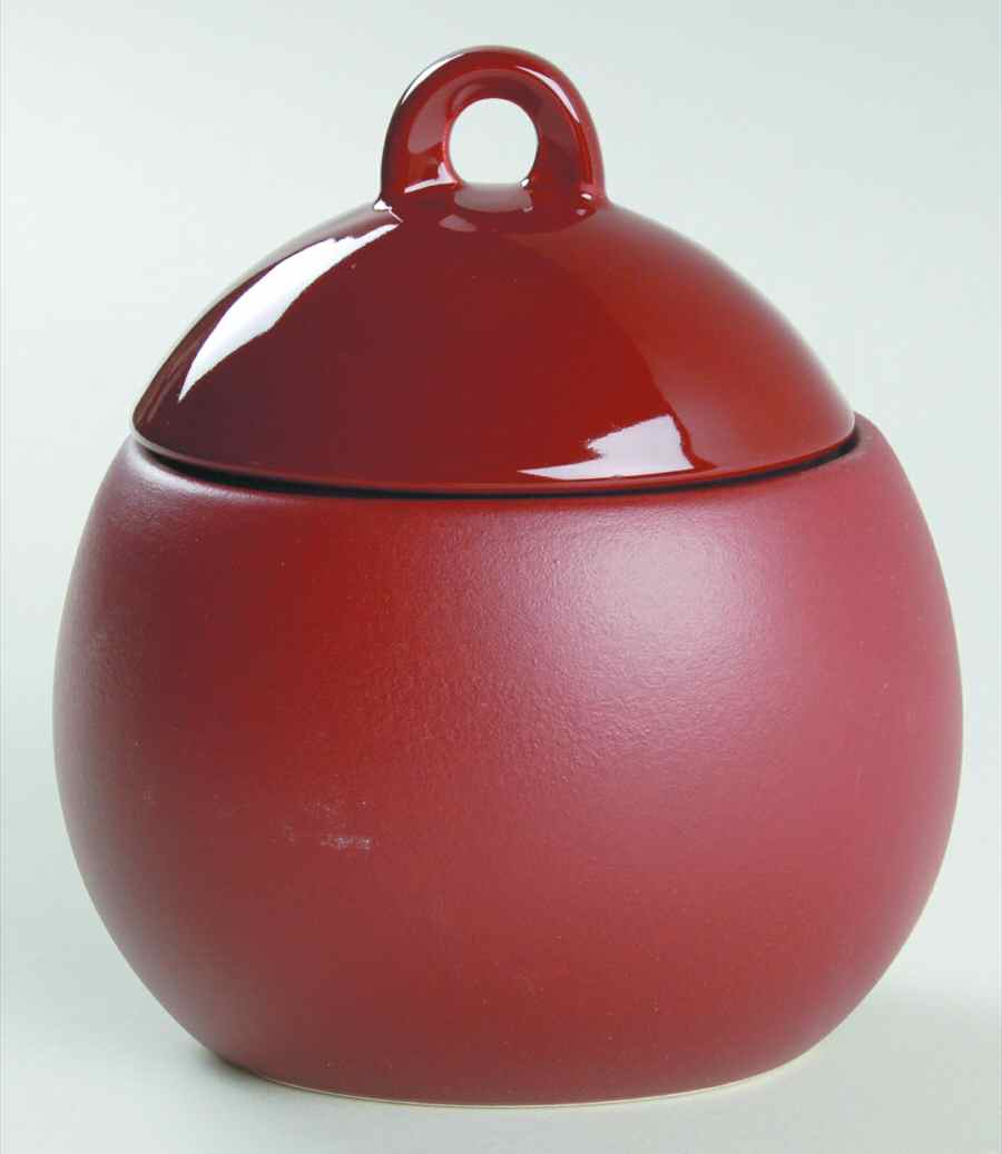 Zen Cinnabar Sugar Bowl & Lid by Sasaki-1