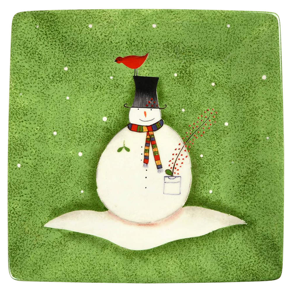 Snowmates Green Square Dinner Plate by Sakura-1
