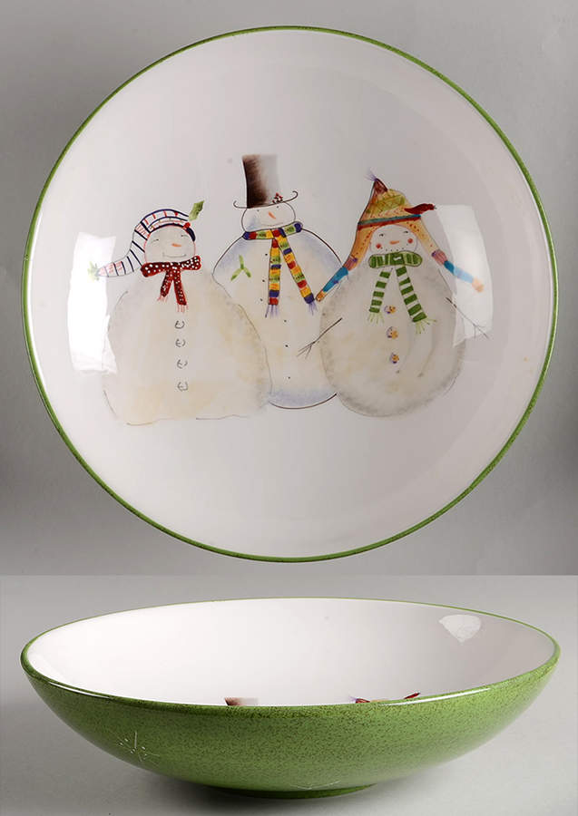 Snowmates Green 12" Pasta Serving Bowl by Sakura-1