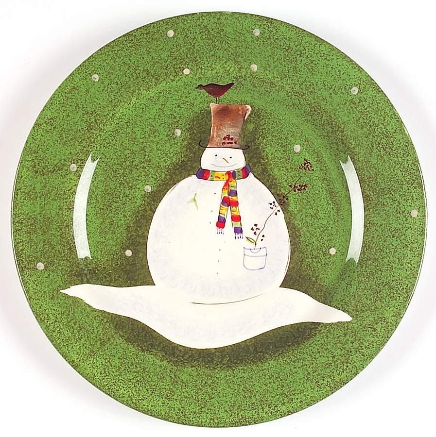 Snowmates Green Dinner Plate by Sakura-1