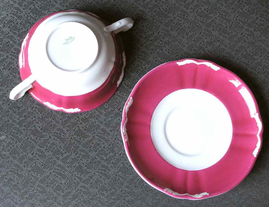 SP507 Flat Cream Soup Bowl & Saucer Set by Spode-1