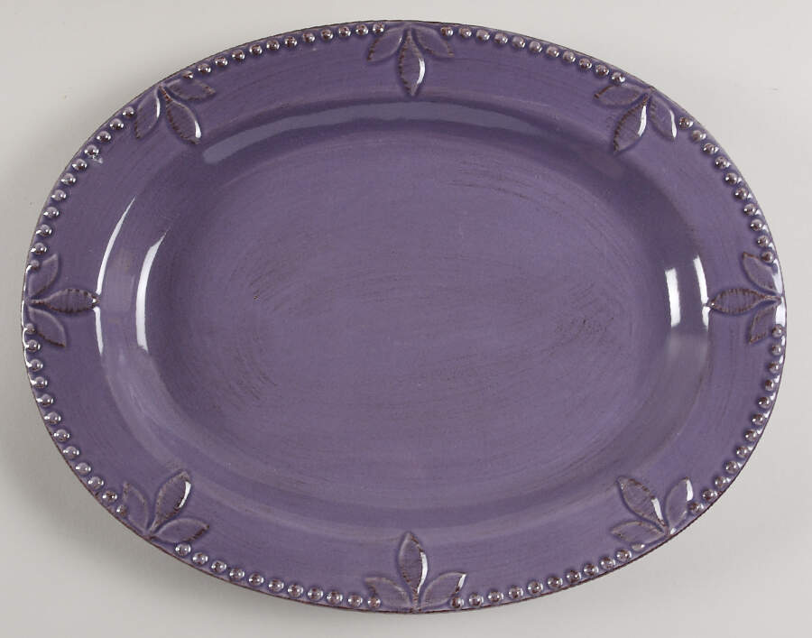Sorrento Lavender 14" Oval Serving Platter by Signature-1