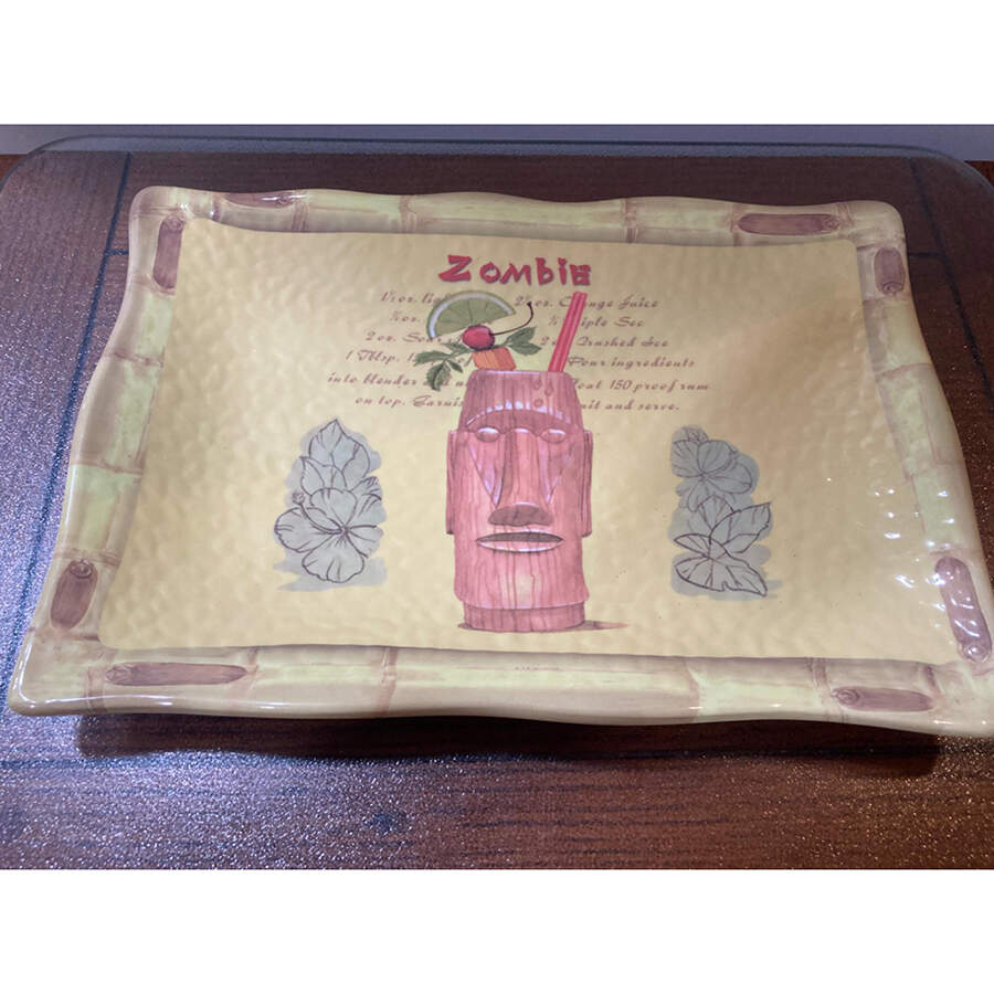 Tiki 13" Rectangular Melamine Tray by Sakura-1