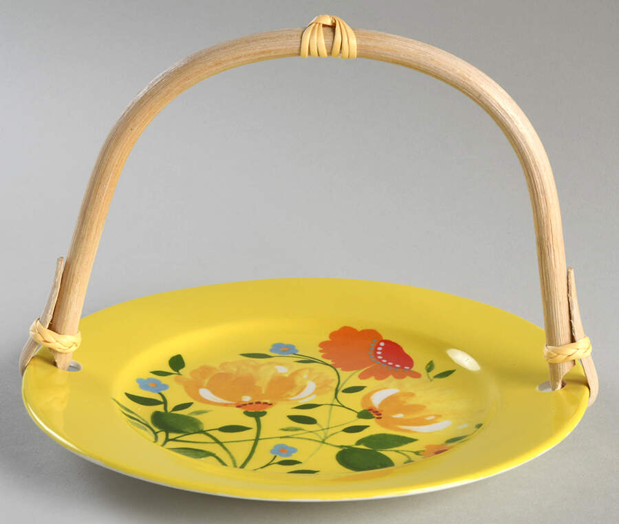 Buttercup Faire 5 3/8"-5 5/8" Bamboo Handled Serving Plate  HC by Spode-1