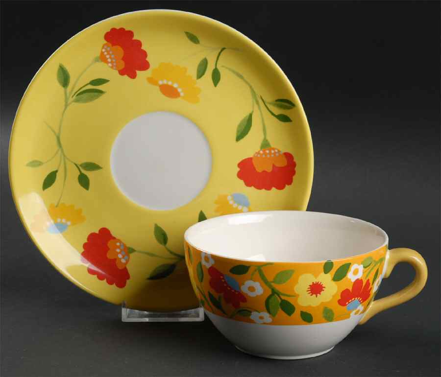 Buttercup Faire Flat Cup & Saucer Set by Spode-1