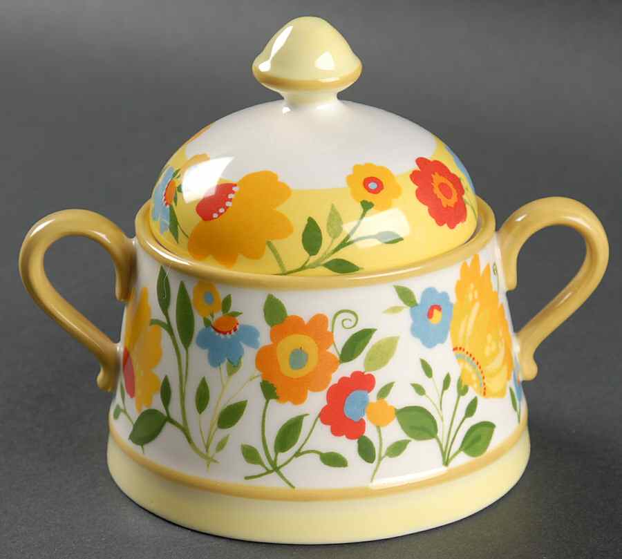 Buttercup Faire Sugar Bowl & Lid by Spode-1