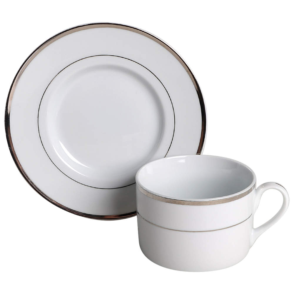 Sonoma Platinum Flat Cup & Saucer Set by Signature-1