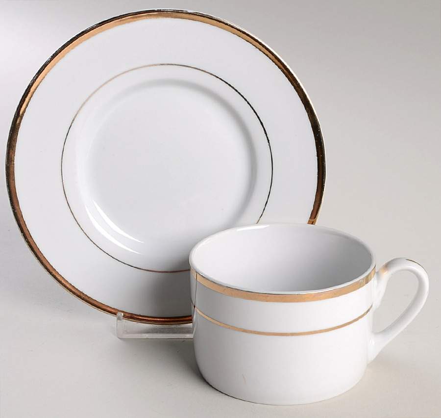 Sonoma Gold Flat Cup & Saucer Set by Signature-1