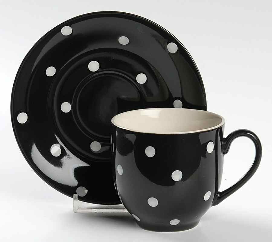Baking Days Black Flat Cup & Saucer Set by Spode-1