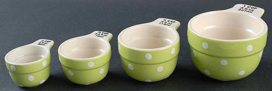 Baking Days Green Measuring Cup Set (1 Cup,1/2 Cup,1/3 Cup,1/4 Cup) by Spode-1