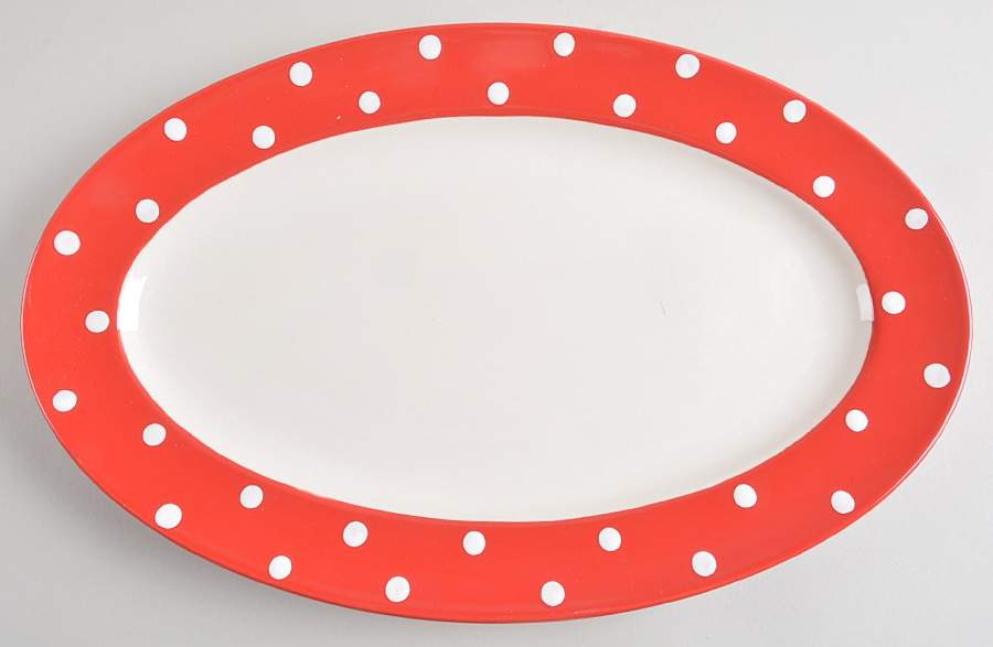 Baking Days Red 17" Oval Serving Platter by Spode-1