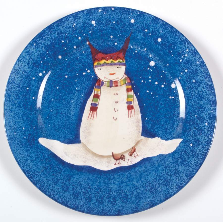 Snowmates Blue Dinner Plate by Sakura-1