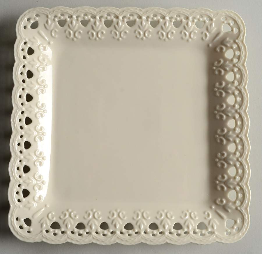 Cream Lace 9" Square Tray by Skye Mcghie-1