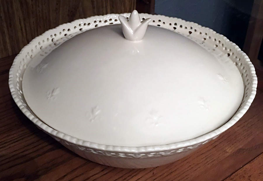 Cream Lace Round Covered Vegetable by Skye Mcghie-1