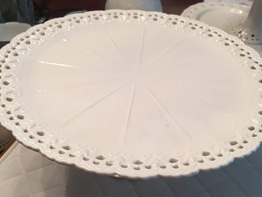 Cream Lace 11" Diameter Pedestal Cake Stand by Skye Mcghie-1