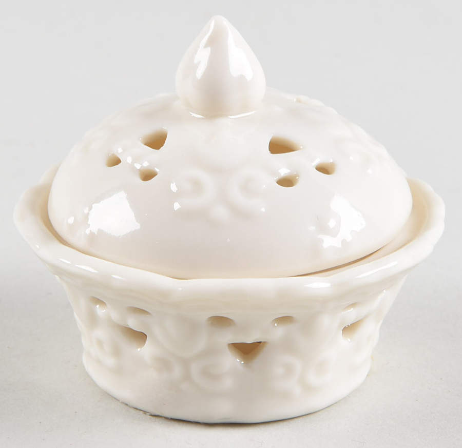 Cream Lace Trinket Box & Lid by Skye Mcghie-1
