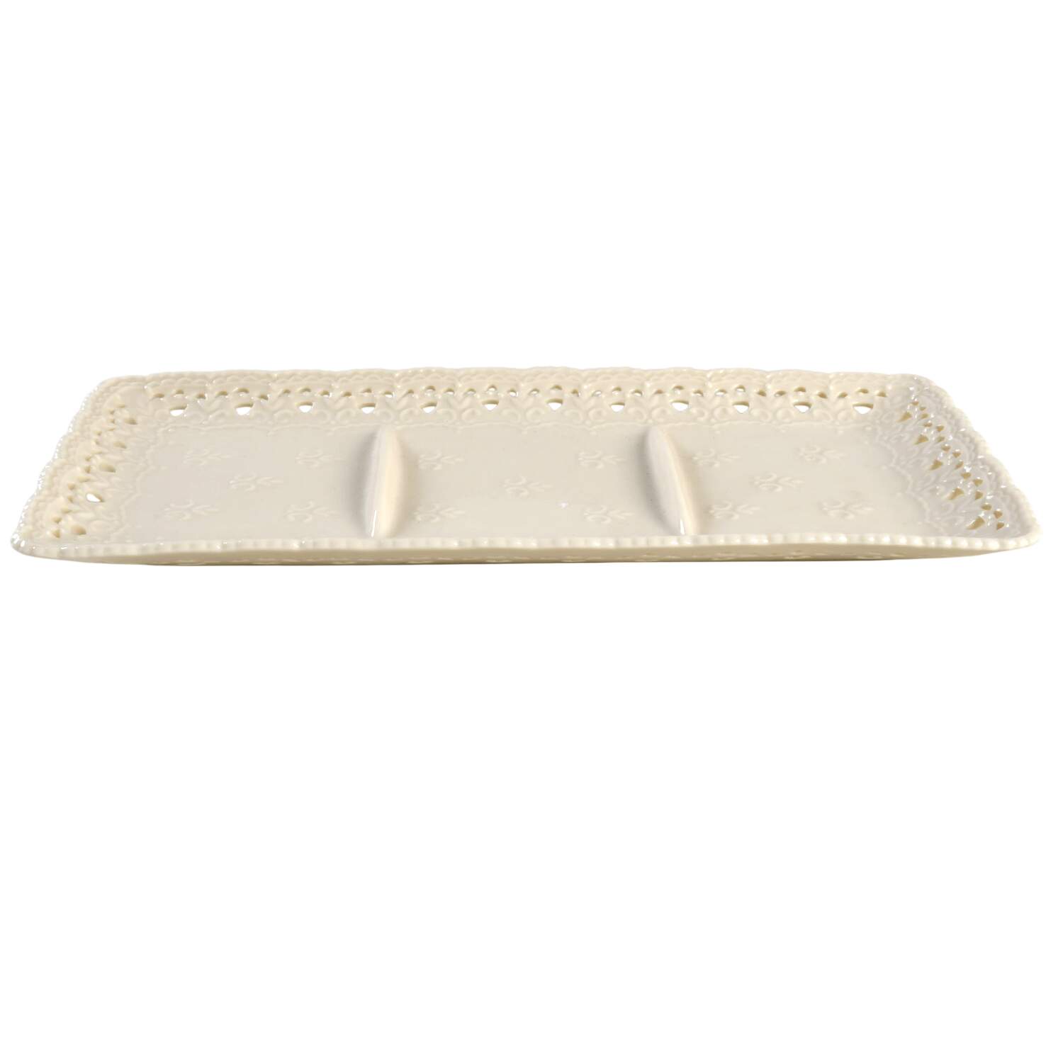 Cream Lace 3 Section Tray by Skye Mcghie-1