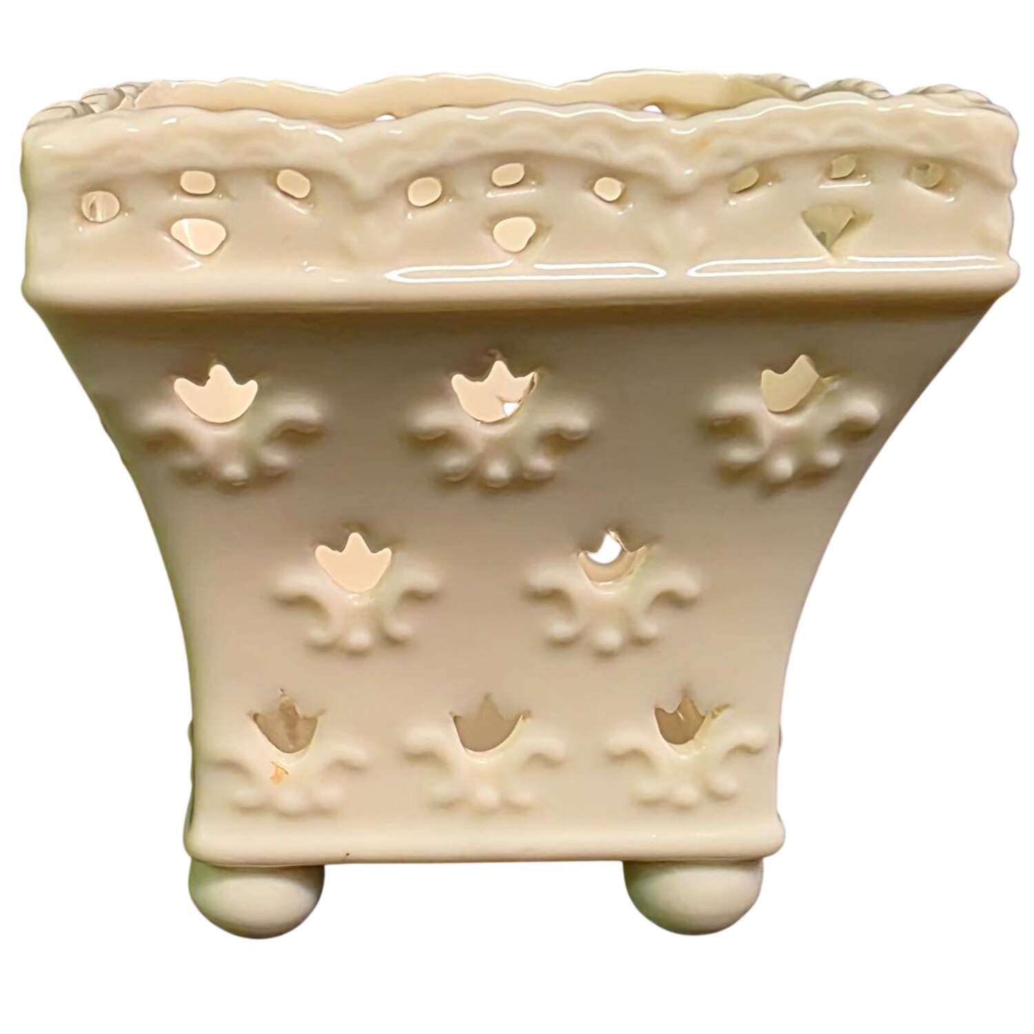 Cream Lace 3" Tea Light Candleholder by Skye Mcghie-1