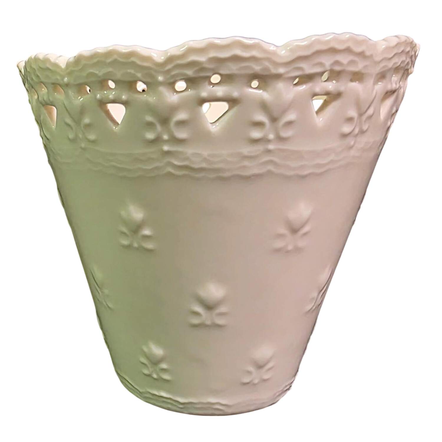 Cream Lace 4" Pierced Vase by Skye Mcghie-1