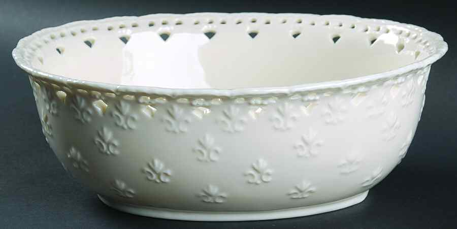 Cream Lace 10" Oval Vegetable Bowl by Skye Mcghie-1