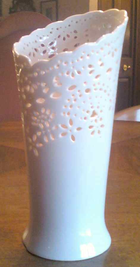 Cream Lace 13" Vase by Skye Mcghie-1