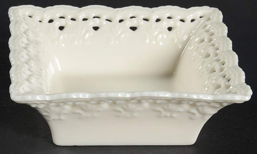 Cream Lace 4" Square Dish by Skye Mcghie-1