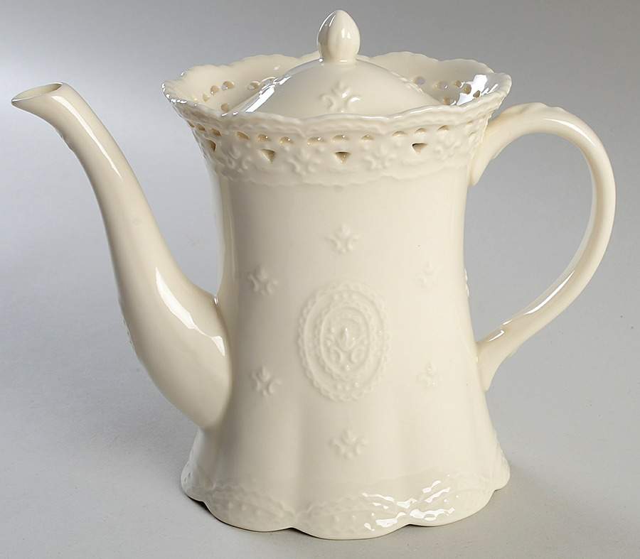 Cream Lace Coffee Pot & Lid by Skye Mcghie-1