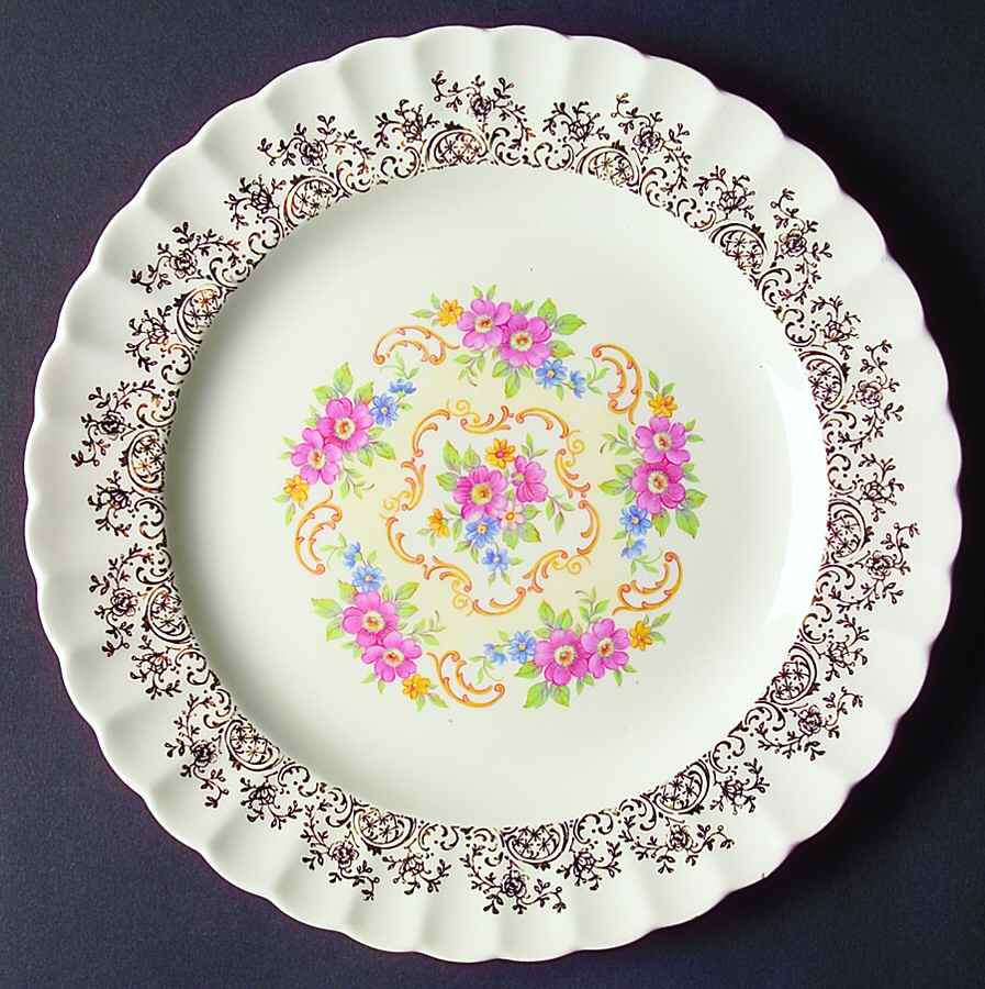 Rose Bower (Scalloped) Dinner Plate by Sebring Pottery-1