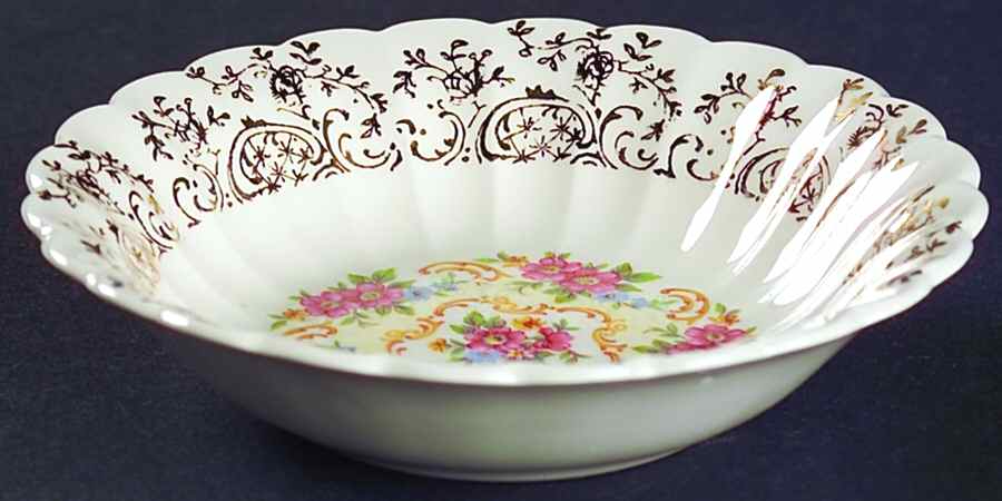 Rose Bower (Scalloped) Fruit/Dessert (Sauce) Bowl by Sebring Pottery-1