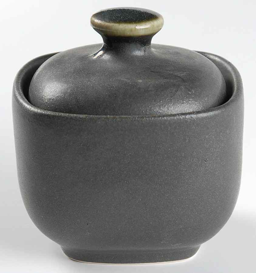 Plaza Ebony Sugar Bowl & Lid by Sango-1