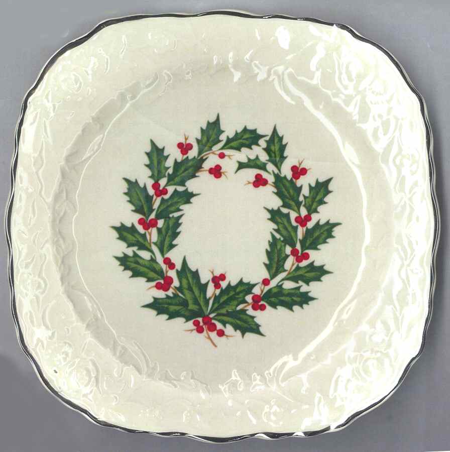 Merry Christmas Square Salad Plate by Steubenville-1