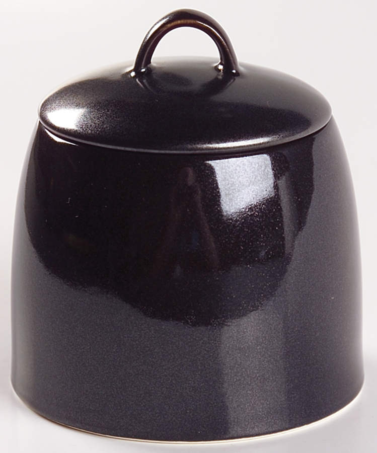 Simplicity Obsidian (Black) Sugar Bowl & Lid by Sasaki-1