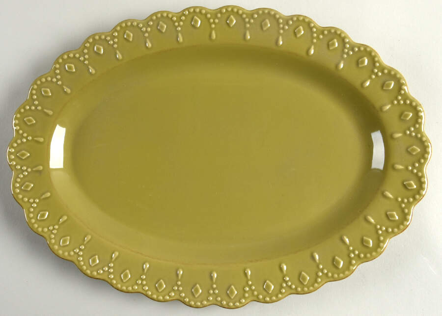 Now and Then Olive 14" Oval Serving Platter by Signature-1
