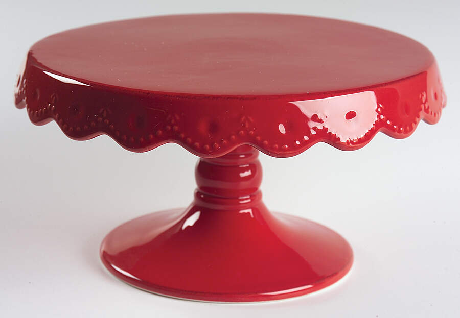 Now and Then Poppy 8" Diameter Pedestal Cake Stand by Signature-1