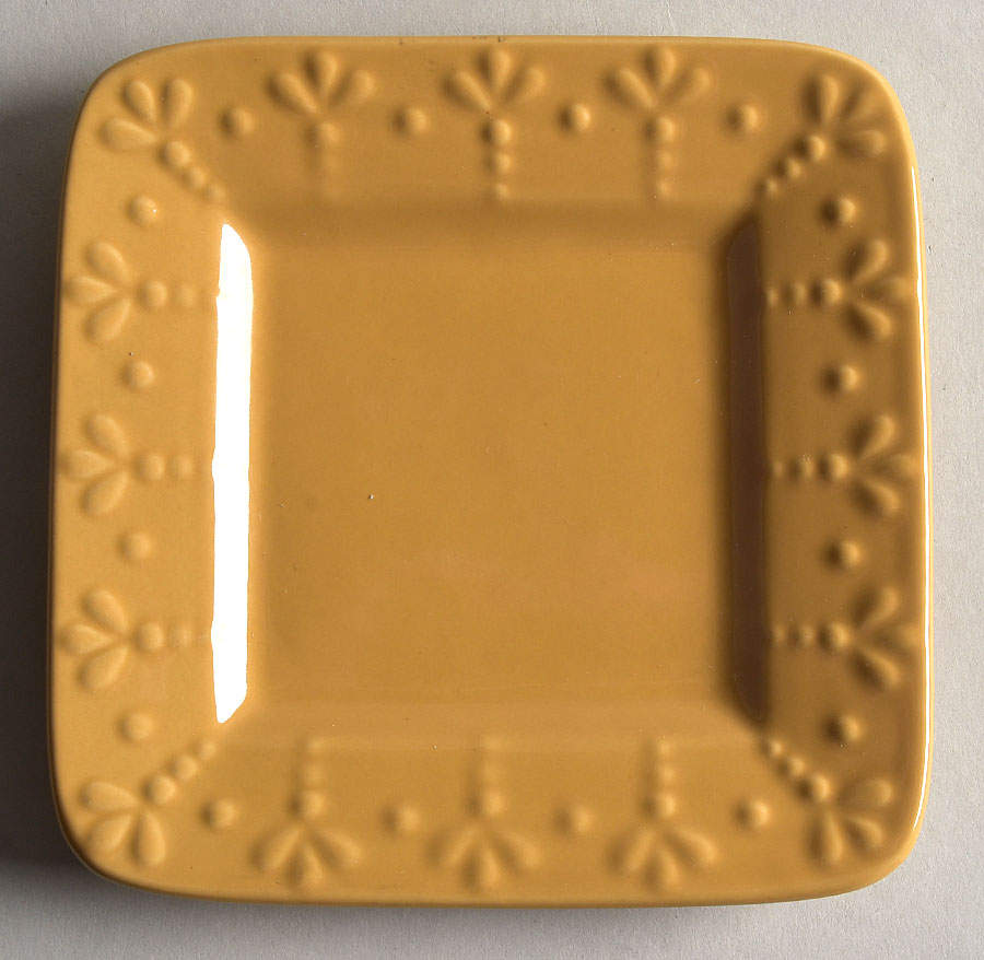 Now and Then Goldenrod Square Bread & Butter Plate by Signature-1