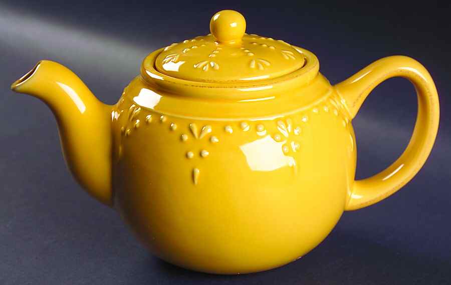 Now and Then Goldenrod Teapot & Lid by Signature-1