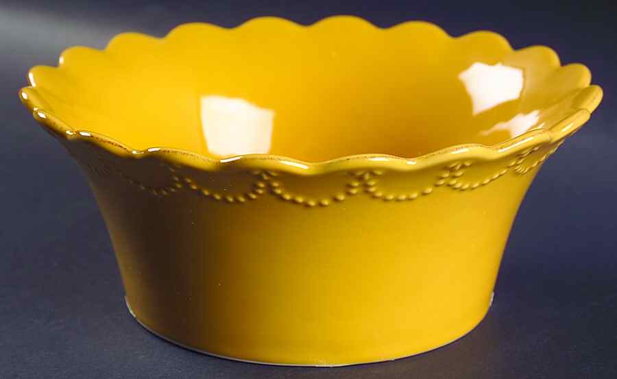 Now and Then Goldenrod 9" Round Serving Bowl by Signature-1