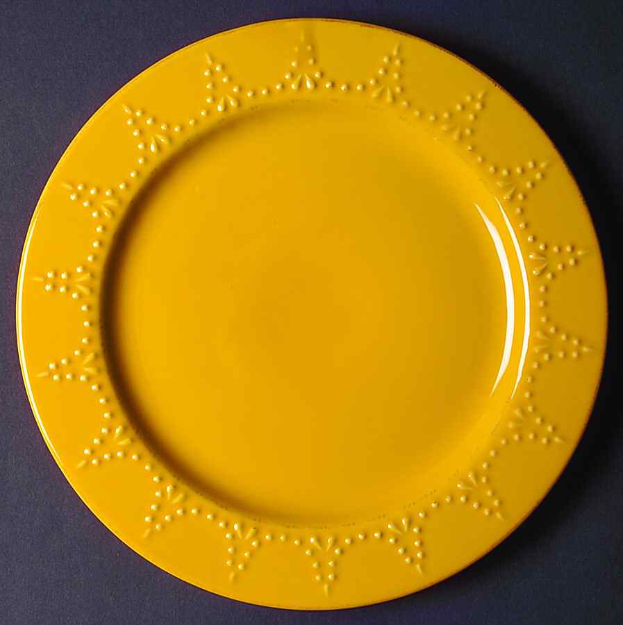 Now and Then Goldenrod Dinner Plate by Signature-1
