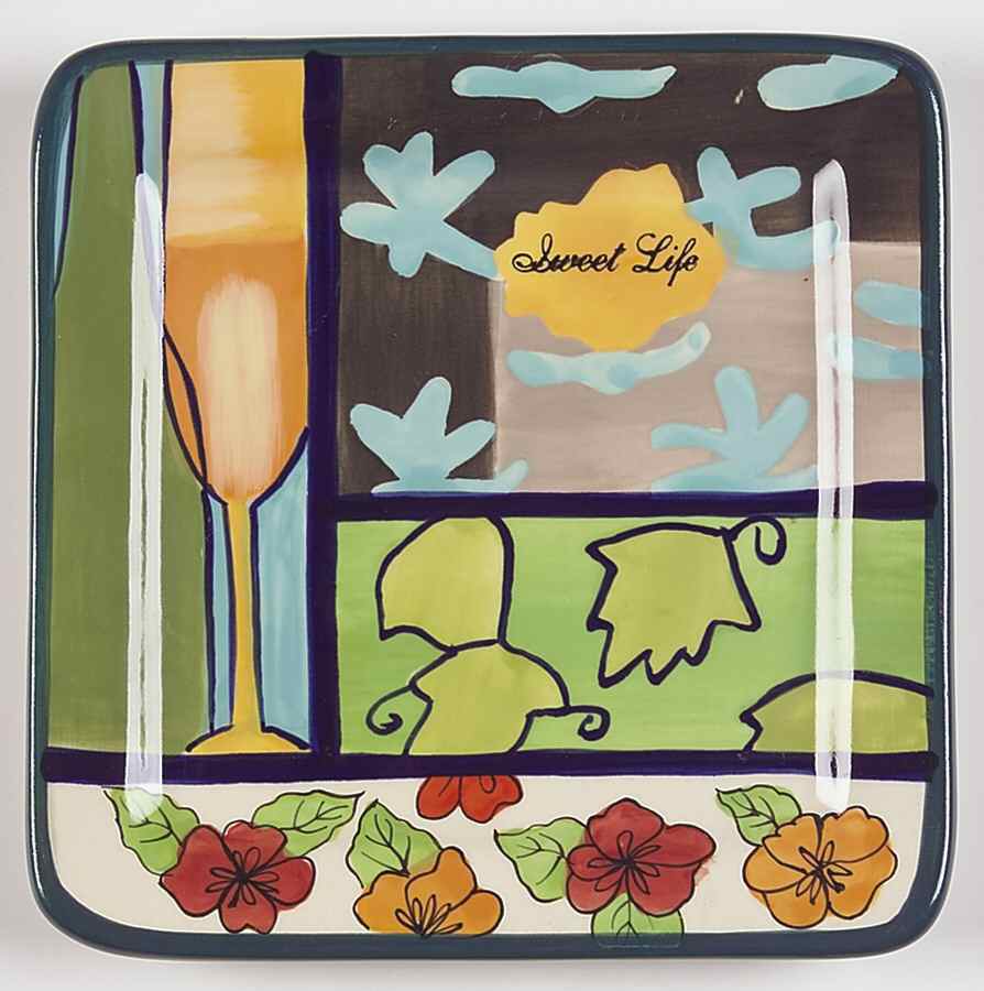 Sweet Life of Wine 6" Square Plate by Signature-1
