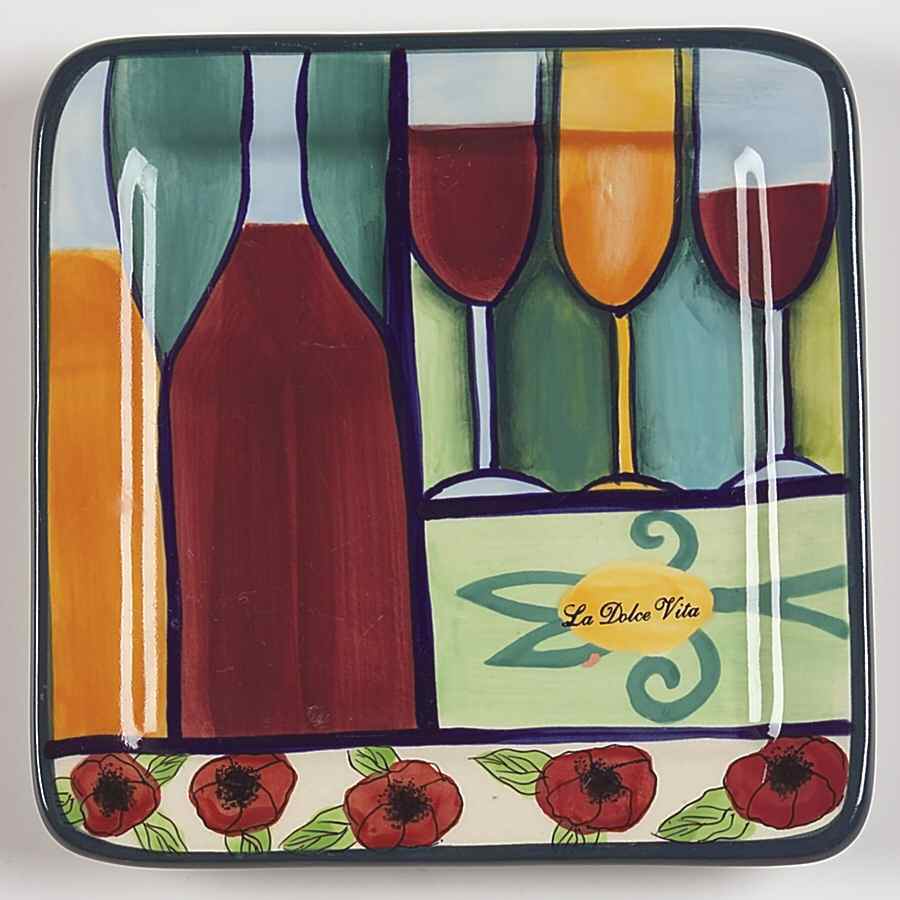 Sweet Life of Wine 6" Square Plate by Signature-1
