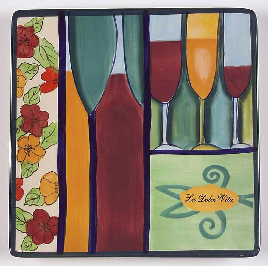 Sweet Life of Wine 9" Square Plate by Signature-1