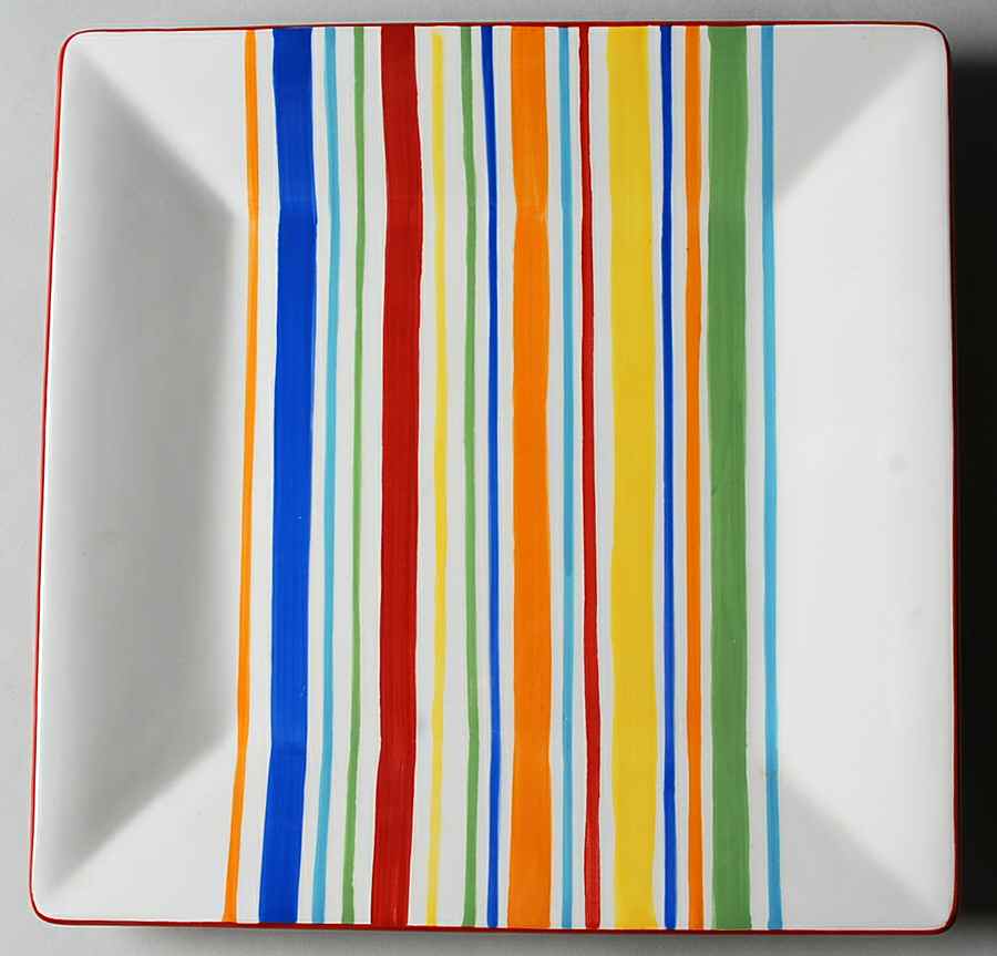 Summer Stripe Square Dinner Plate by Sonoma Home-1